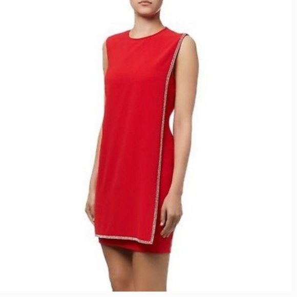 Ted Baker Burford Double Layer Embellished Red Dress size 4 (8-10) nwot - Picture 4 of 16